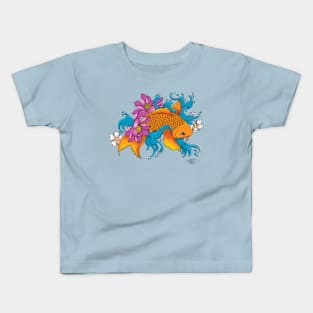 Koi and Flowers Kids T-Shirt